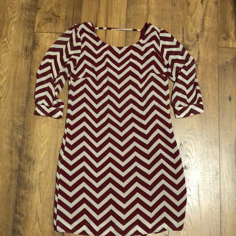 Chevron Dress in Wine